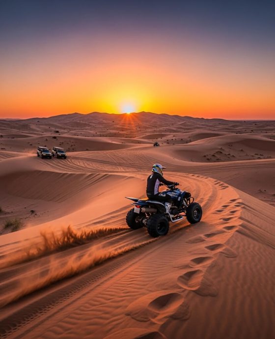 evening desert safari with quad bike