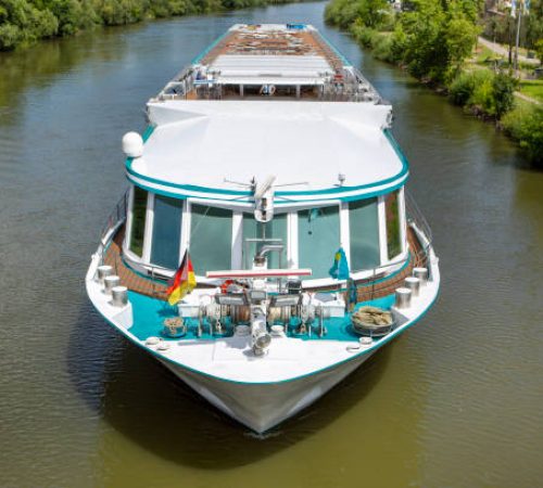 Karlstadt, River Main, Germany - cruise ship on the river